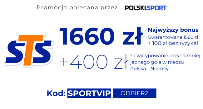 Bonus powitalny 1660 zł + 400 zł za mecz Polska Niemcy