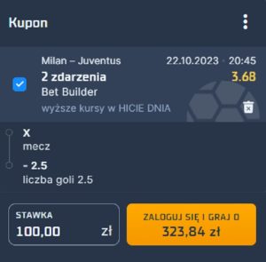 kupon AC Milan - Juventus Turyn (22.10)