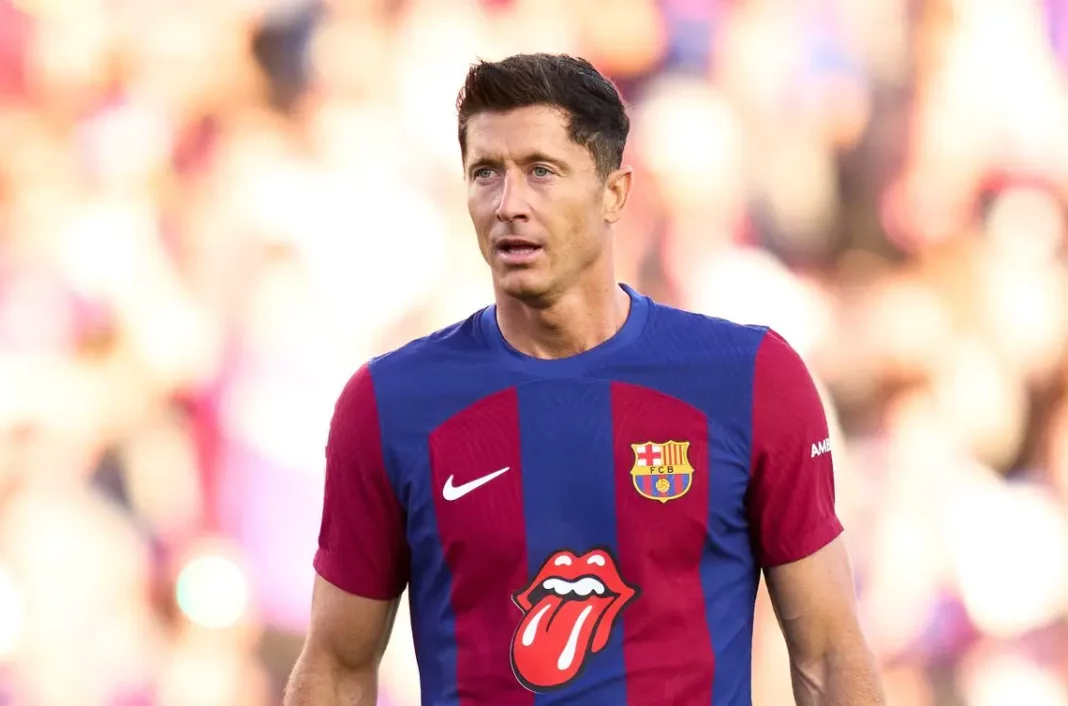 Robert Lewandowski podczas klasyku Real - Barcelona