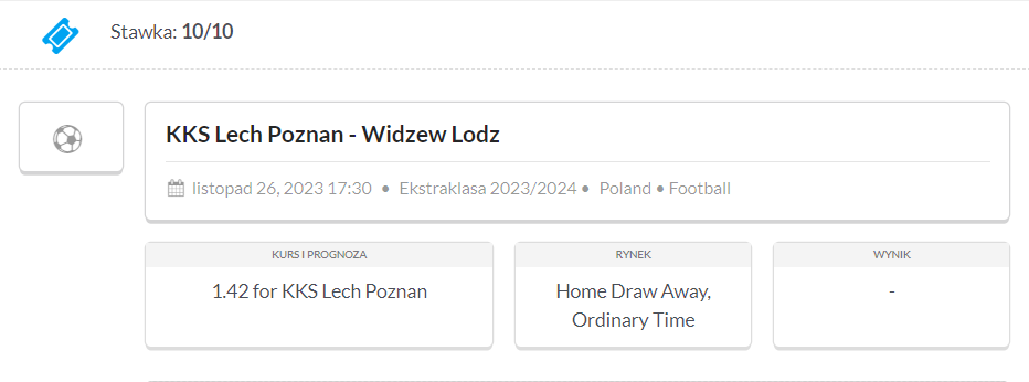 typ na Lech Poznań - Widzew Łódź (26.11)