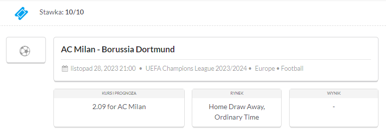 typy na Milan - Borussia Dortmund w Johnnybet