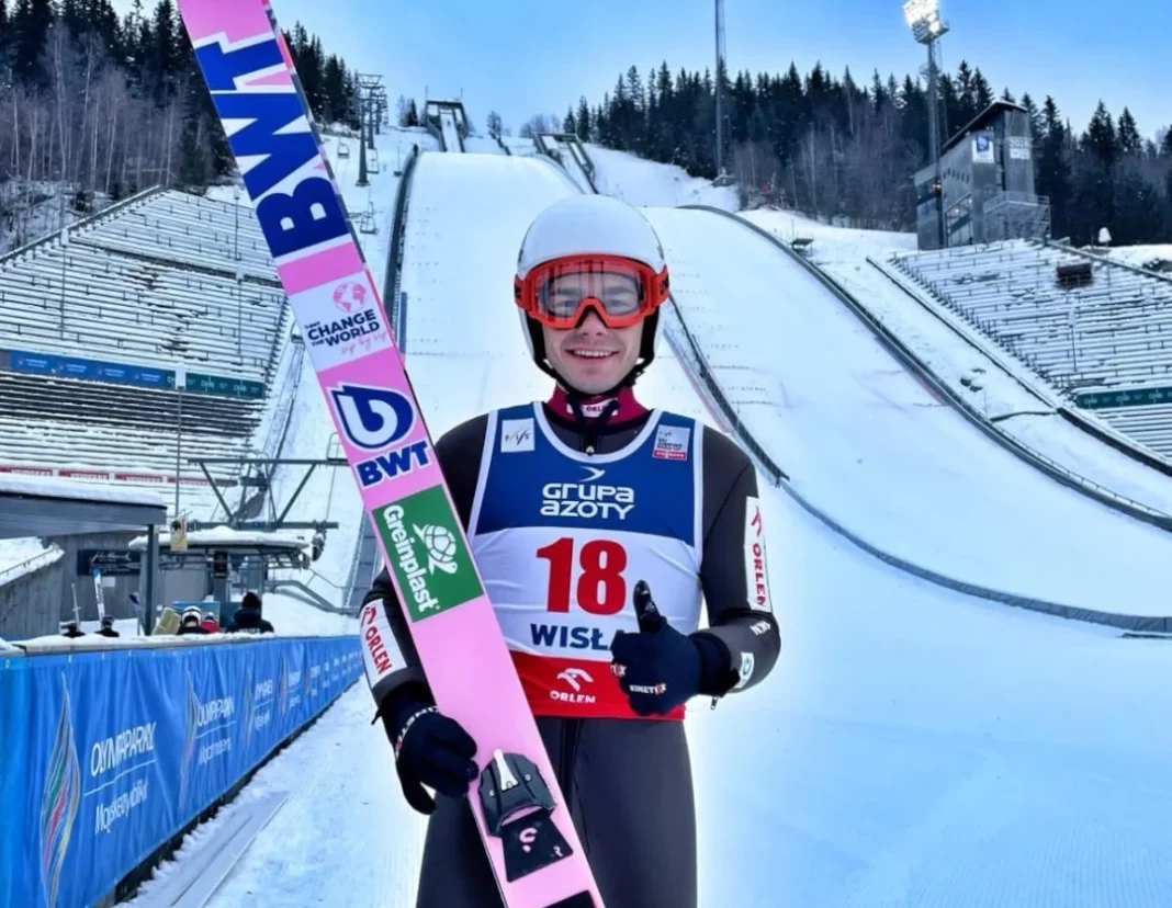 Jakub Wolny na zawodach w Engelbergu