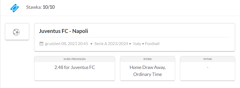 typ na Juventus - Napoli (08.12) w Johnnybet