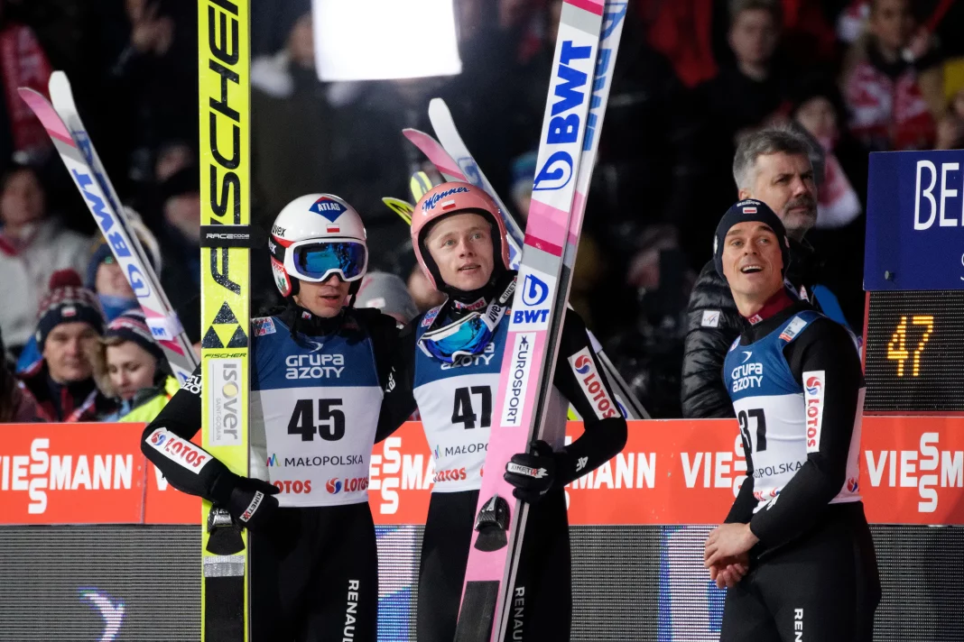 Piotr Żyła, Dawid Kubacki i Kamil Stoch