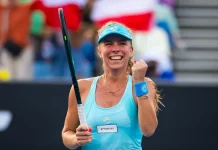 Magdalena Fręch podczas turnieju Australian Open 2024